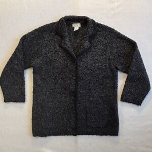 Vintage Jennifer Moore Women's Grandpa Cardigan Wool Blend Academia Black Size M